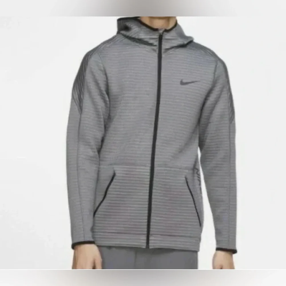 Nike Pro Full-Zip Training Hoodie Gray CZ2200-011 Size XL Tall
